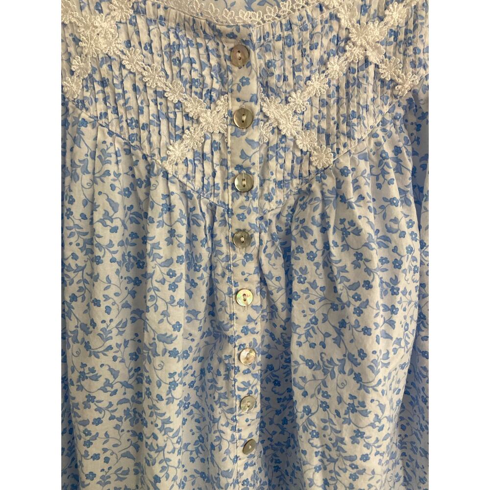 Eileen West - Floral w/Flower Lace Granny Core/Cottage Core/Luxury Nightgown-M - Picture 7 of 11